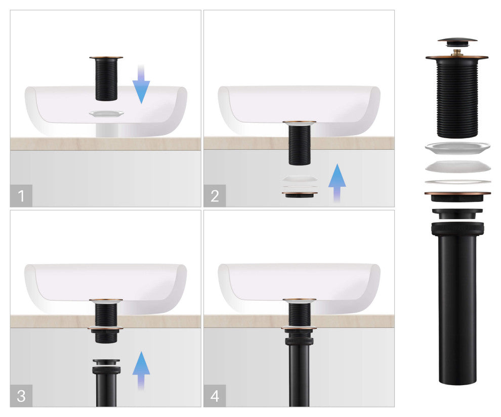 Pop-Up Drain Stopper Without Overflow, Oil Rubbed Bronze