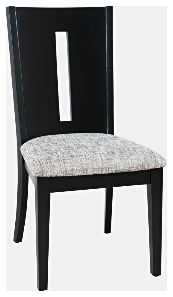 Urban Icon 42" Round Five-Piece Dining Set with Upholstered Chairs - Black