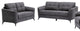 Benzara BM287970 Odin 2 Piece Sofa and Loveseat Set, Tufted Cushions, Gray