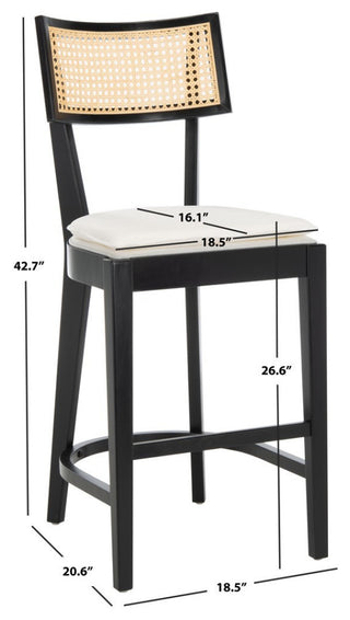 Safavieh Galway Cane Counter Stool, Black/Natural
