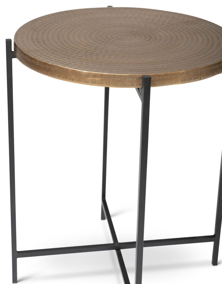 Elements Navi End Table Antique Brass