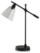 Industrial Metal Table Lamp Dark Bronze Finished Clear Shade