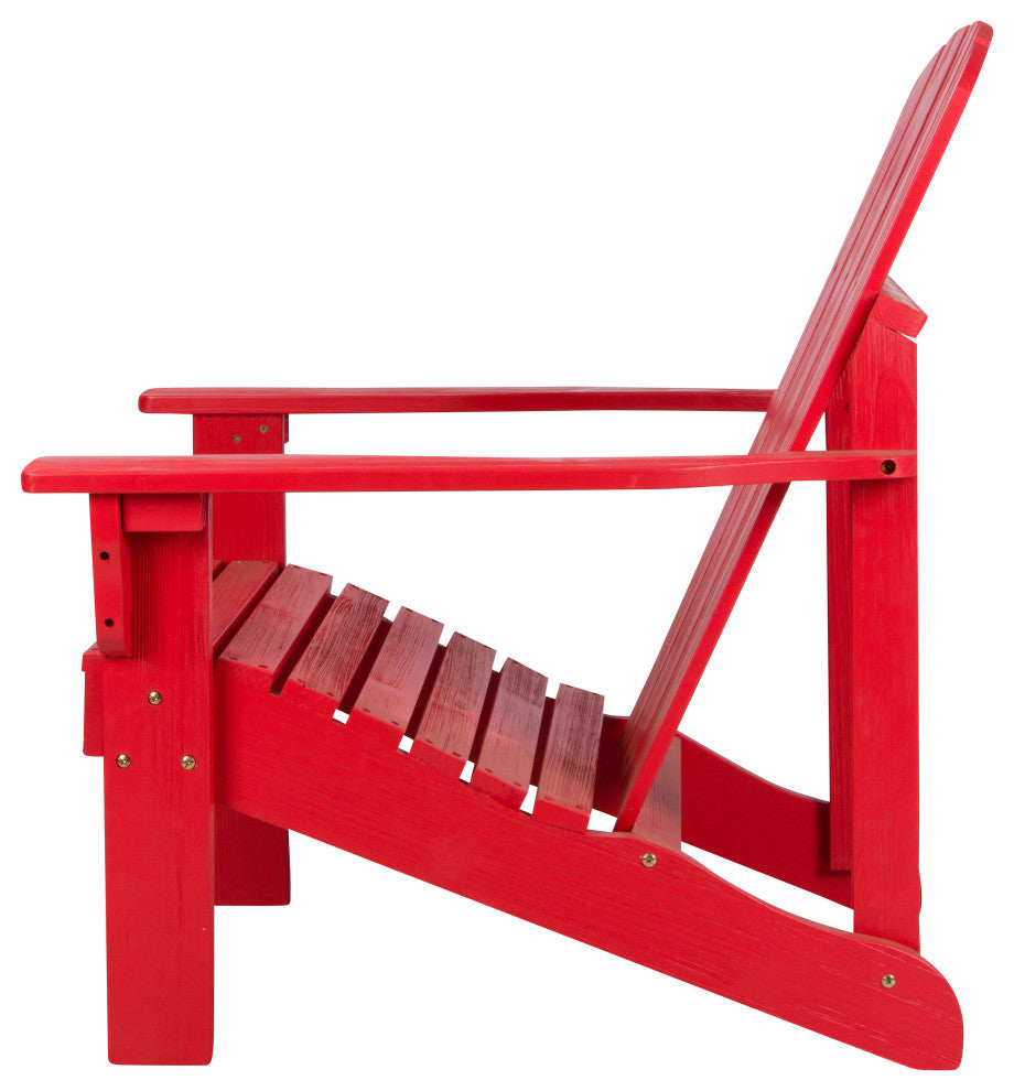 Shine Company 4626Cr Mid-Century Modern Adirondack Chair, Chili Red
