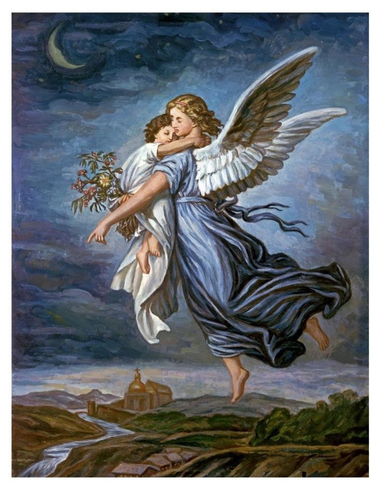 "The Guardian Angel" Digital Paper Print by Wilhelm von Kaulbach, 25"x32"