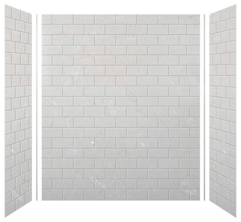 Transolid SaraMar 60"x36"x72" 3-Piece Shower Wall Kit, Lunar