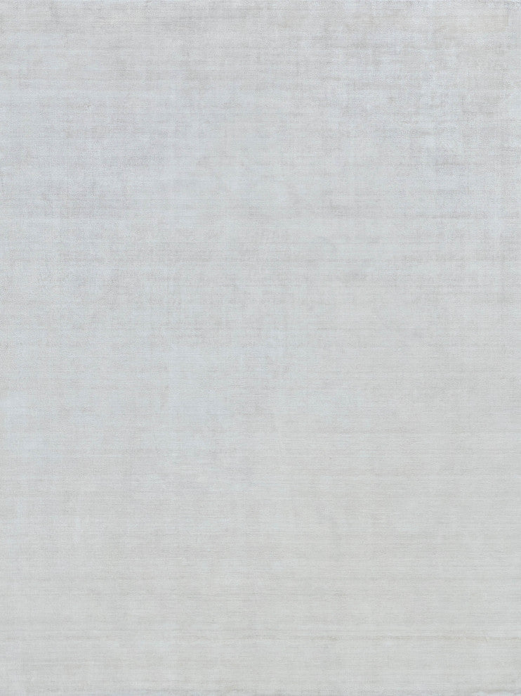 Purity Handmade Hand Loomed Bamboo Silk and Cotton Ivory Area Rug, 6'x9'