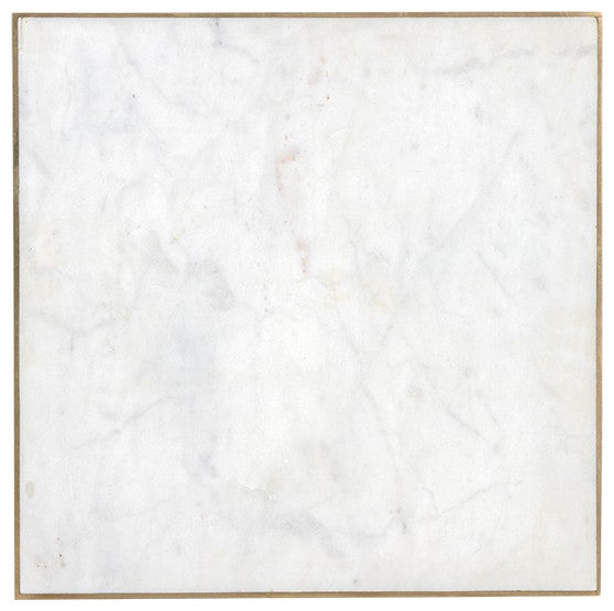 Daines End Table, White Marble