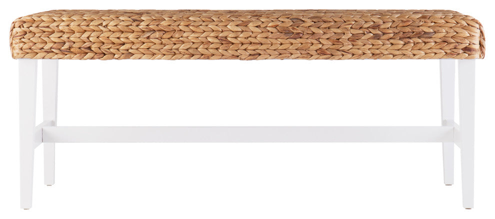 Acors White Woven Coffee Table Bench