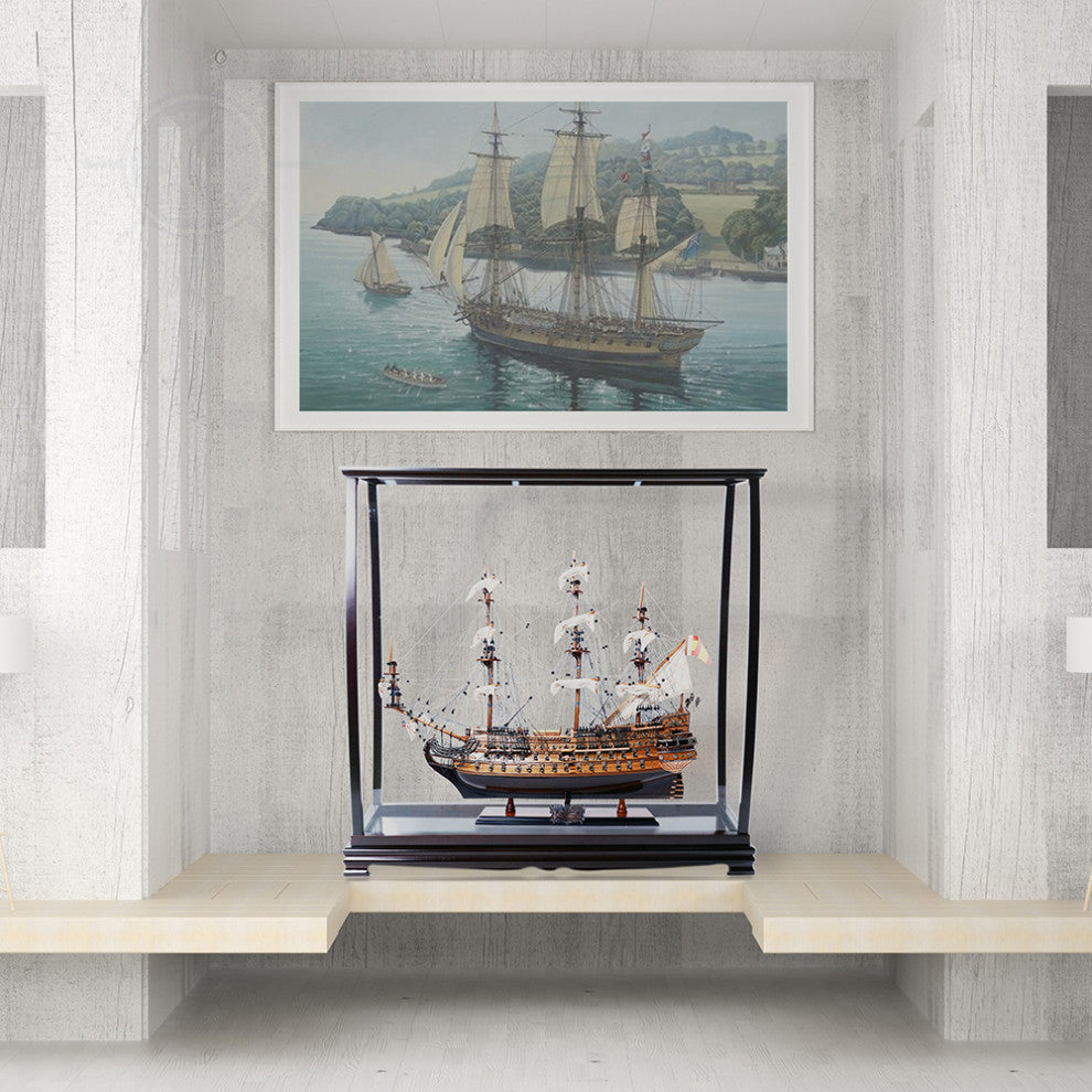 Table Top Display Case Handcrafted Wooden Display Case for Model Ships