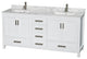 Wyndham WCS141472DWHCMUNSM70 White 72 Inch Vanity with Carrera and Mirror