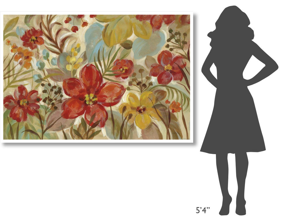 "Tropical Flowers" Digital Paper Print by Silvia Vassileva, 62"x42"