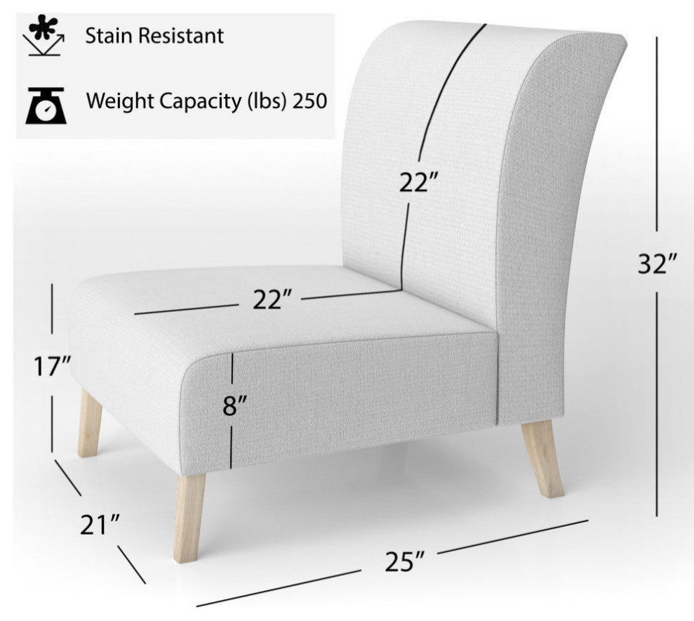 Gold Chain Zebra Geometric Chair, Slipper Chair