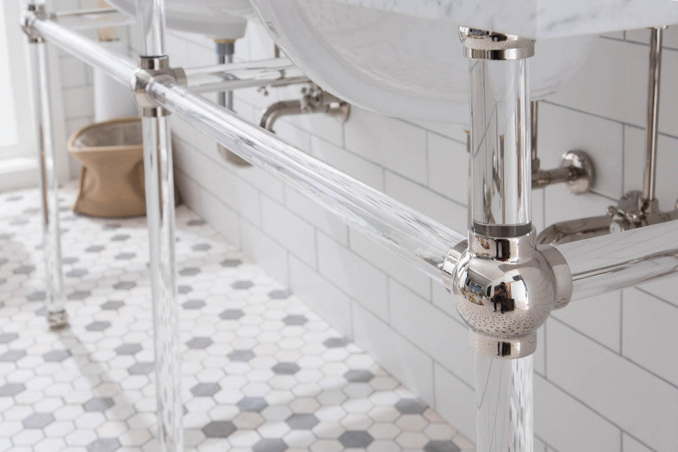 Empire 72" Wide Double Wash Stand, P-Trap, Countertop With Basin, Faucet