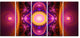 Pink Cryptical Fractal Design, Abstract Wall Art Canvas, 60"x28", 5 Panels