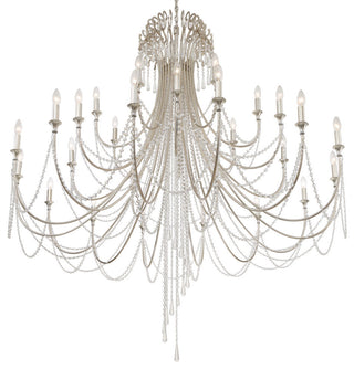 Crystorama ARC-1929-SA-CL-MWP, 28 Light Chandelier, Antique Silver
