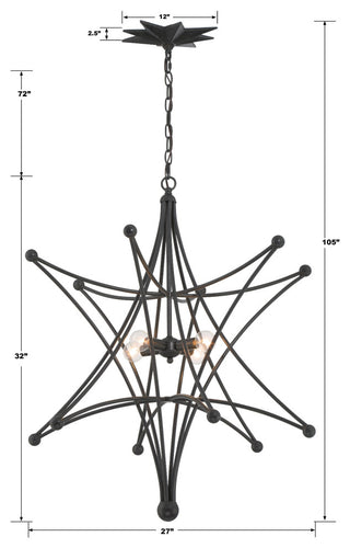 Astro 4-Light Black Chandelier