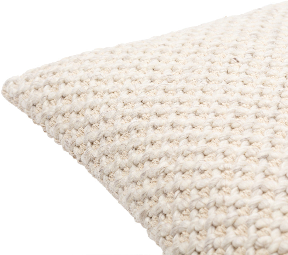 Surya Karrie  Cream Pillow Shell With Polyester Insert 20"H X 20"W