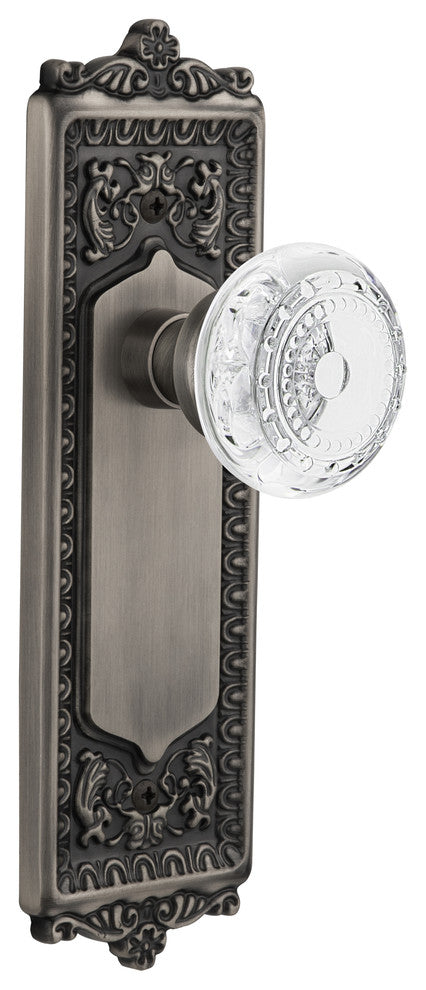 Egg and Dart Plate Single Dummy Crystal Meadows Knob, Antique Pewter, EADCME