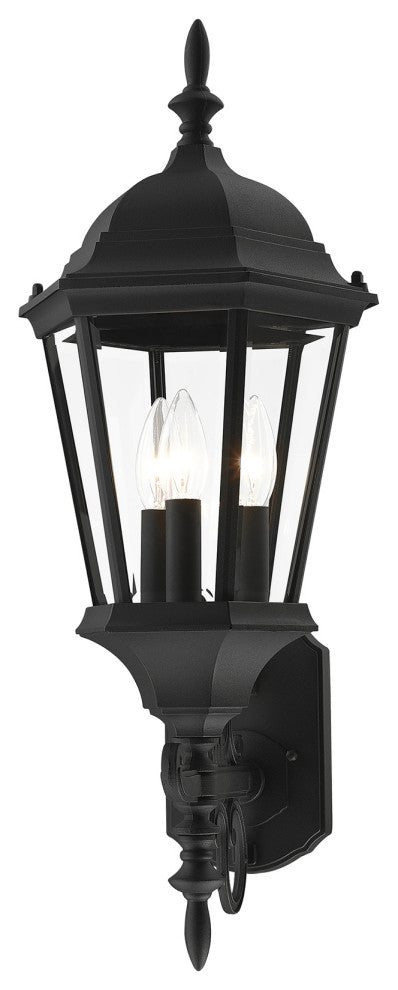 Textured Black Traditional, Historical, Outdoor Wall Lantern