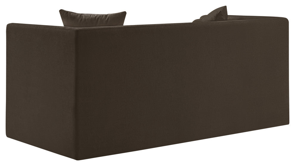 Everett Upholstered Loveseat, Brown, Chenille Fabric