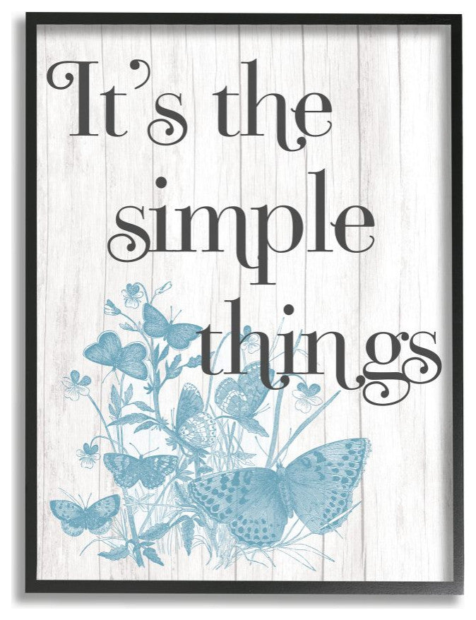 It's the Simple Things Quote Butterfly Nature Rustic Text,1pc, each 11 x 14