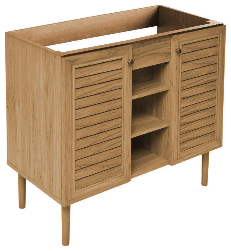 Bron 36" Bathroom Vanity, Oak- Cabinet Only
