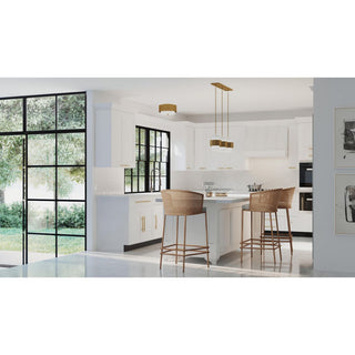 Silva Collection One-Light Brushed Bronze White Linen Shade Pendant