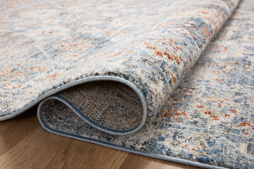 Loloi II Odette Sky / Rust 2'-7" x 16'-0" Runner Rug