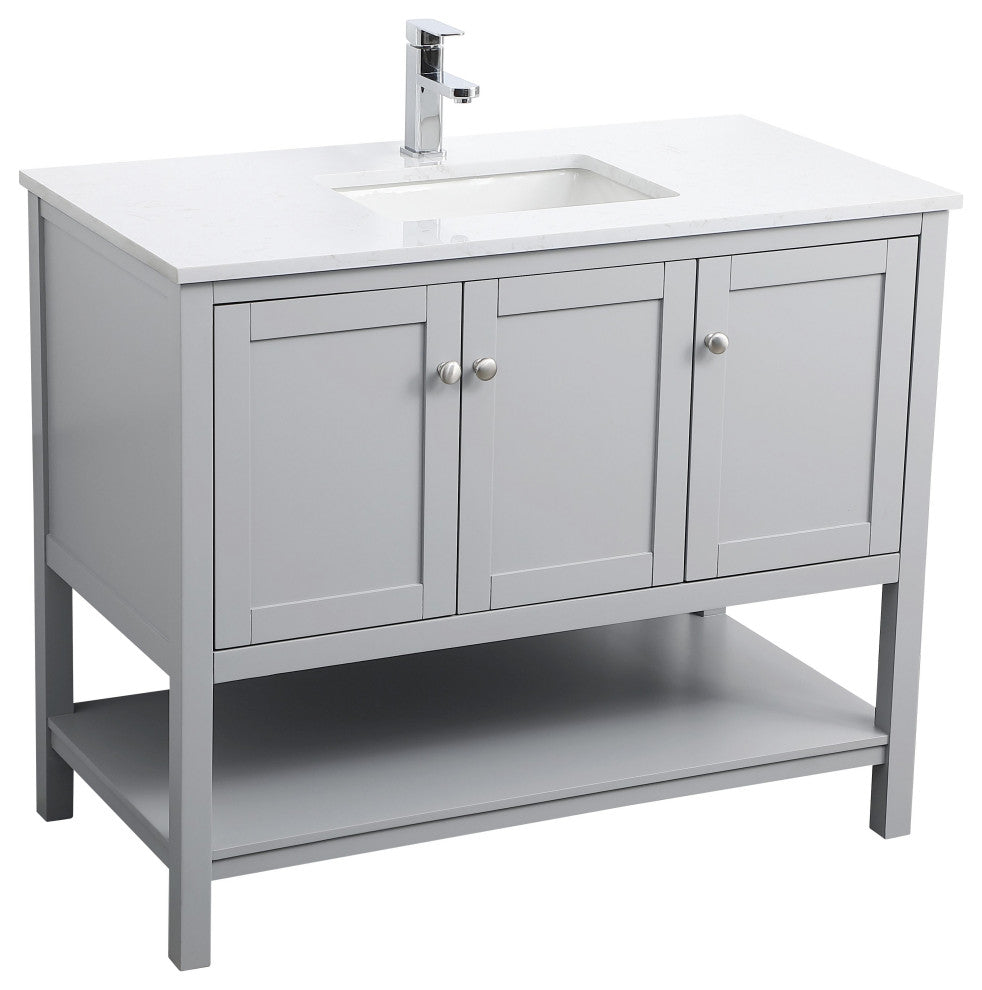 42" Single Bathroom Vanity, Grey
