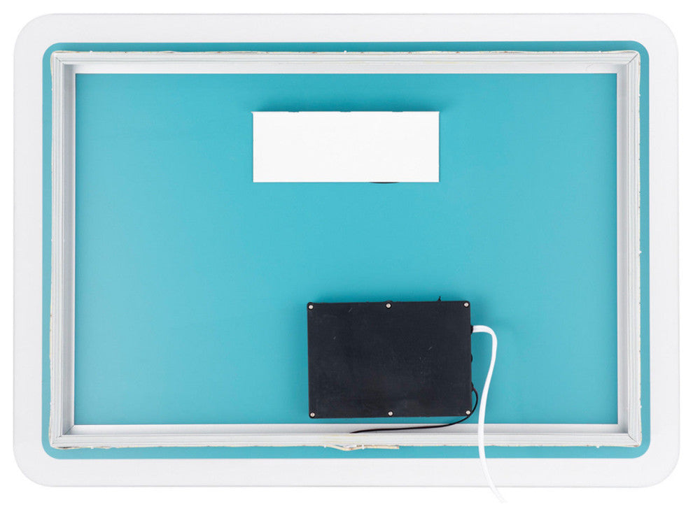 Costway LED Wall-mounted Mirror Bathroom Makeup Rounded Arc Corner W/Touch