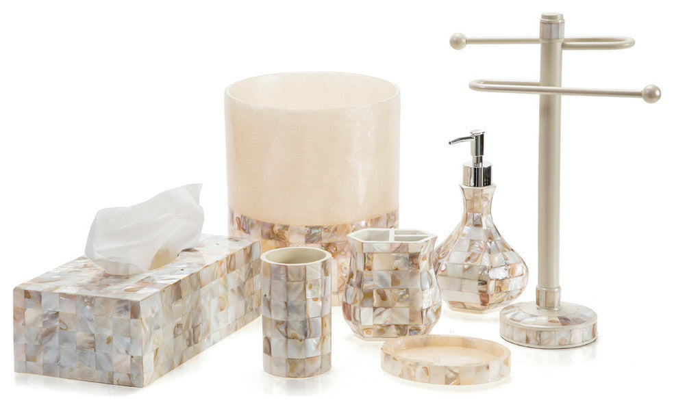 Milano 4-Piece Bath Accessory Set, Mother Of Pearl