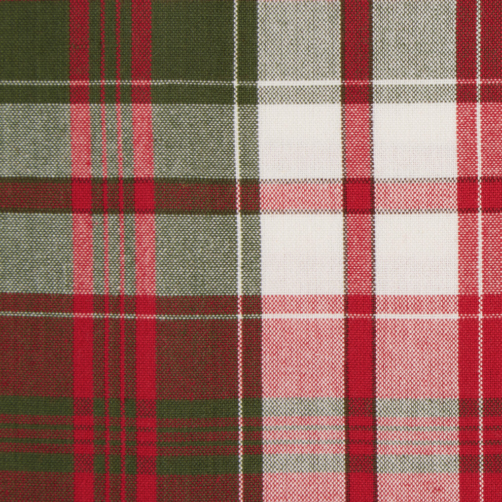 DII Asst Traditional Christmas Plaid Pillow Cover 18x18", 4 Piece