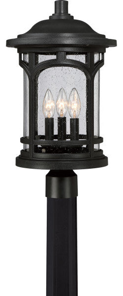 Quoizel MBH9011K Three Light Outdoor Post Lantern Marblehead Mystic Black