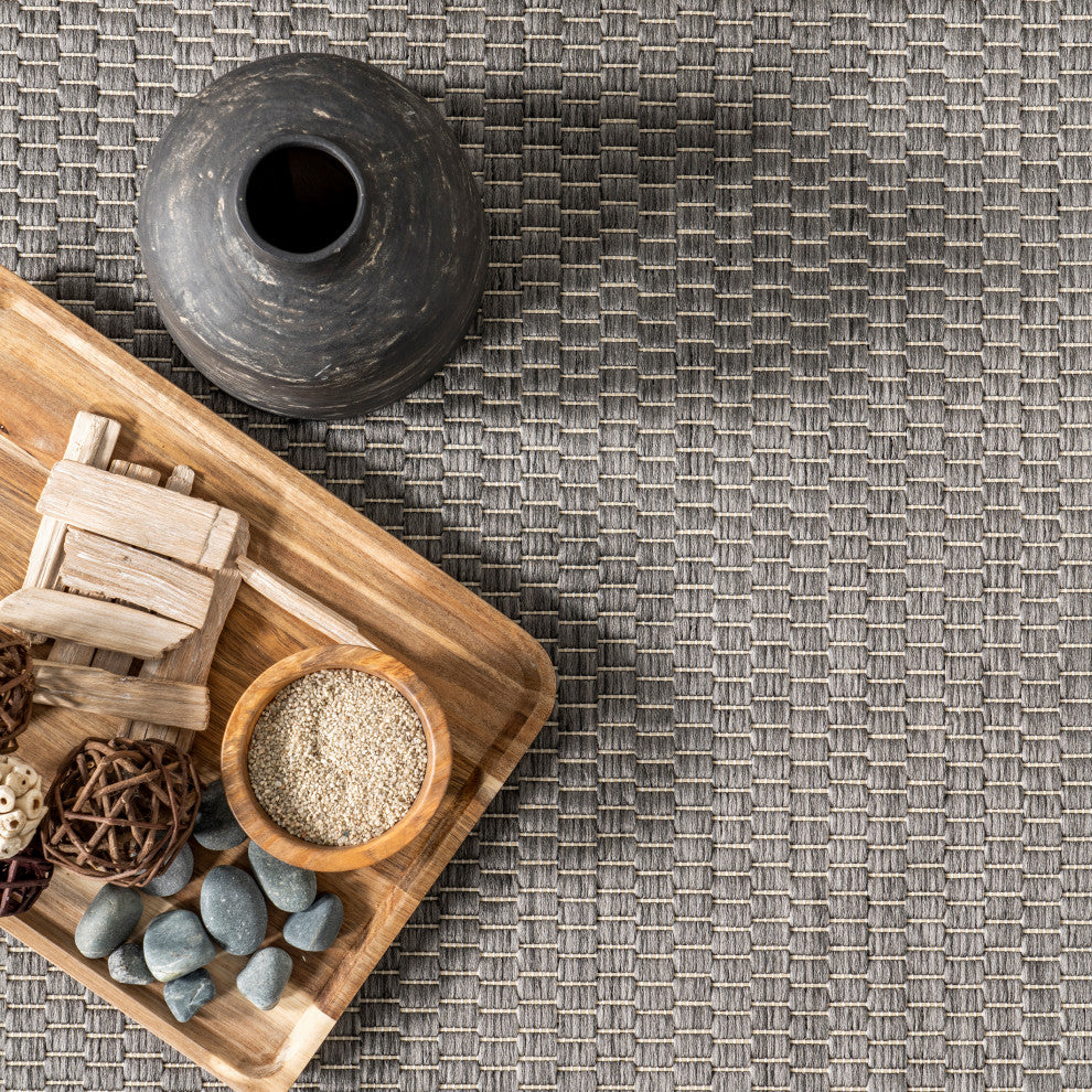 Nuloom Indoor/Outdoor Machine Made Area Rug, Grey 3'x5'