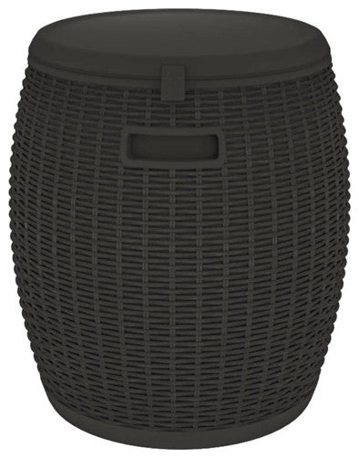 vidaXL Outdoor Storage Box Patio Furniture Beverage Cooler Black Polypropylene