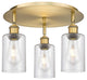Clymer-3 Light 16" Flush Mount-Brushed Brass, Seedy Glass Shade
