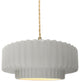 Radiance Medium Tier Pleated Pendant, Bisque Frame, Brushed Brass, LED