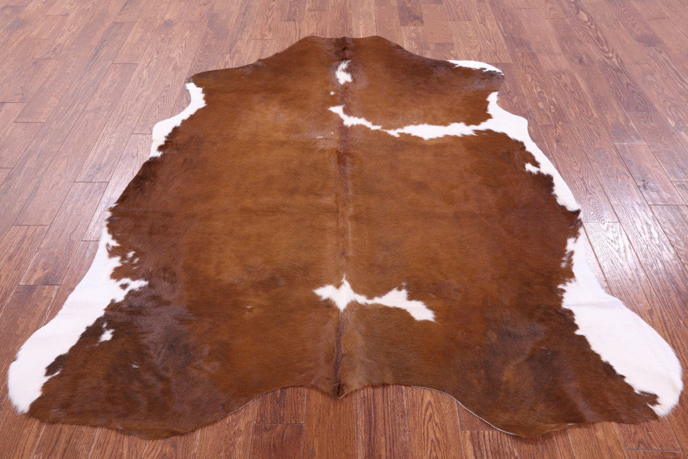 6' 8" X 5' 10" Organic Natural Hair-On Cowhide Area Rug C1454