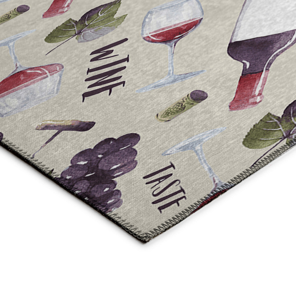 Indoor/Outdoor Kendall KE14 Putty Machine Washable 9' x 12' Rug