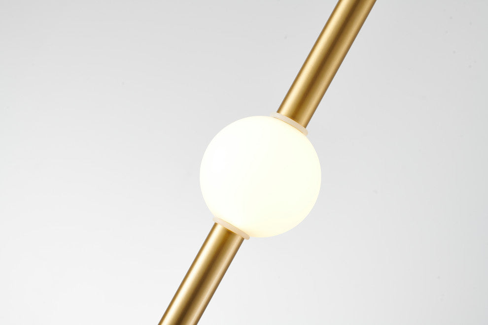 Gold Single Pendant Light with a White Acrylic Shade