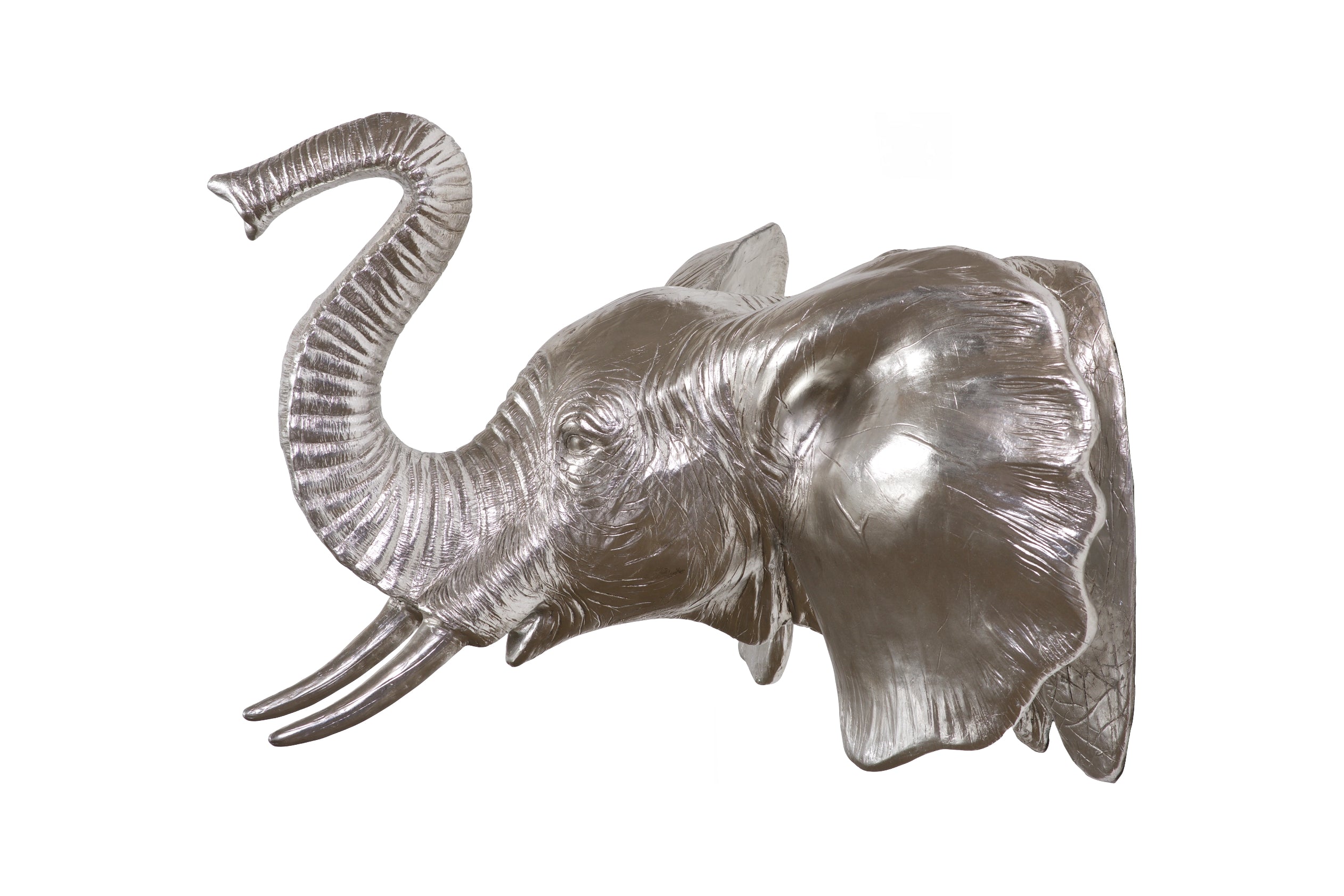Elephant Wall Art, Resin, Silver Leaf