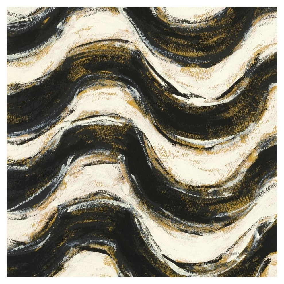 "Black and Gold Geometric V Crop" Digital Paper Print by Shirley Novak, 26"x26"