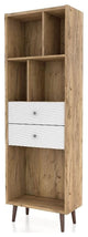 Furniture of America Finn Mid-Century Modern Wood 2-Drawer Bookcase in Light Oak