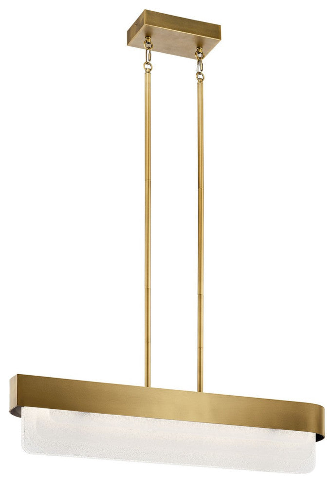 Kichler Serene 2 Light LED Linear Chandelier in Natural Brass