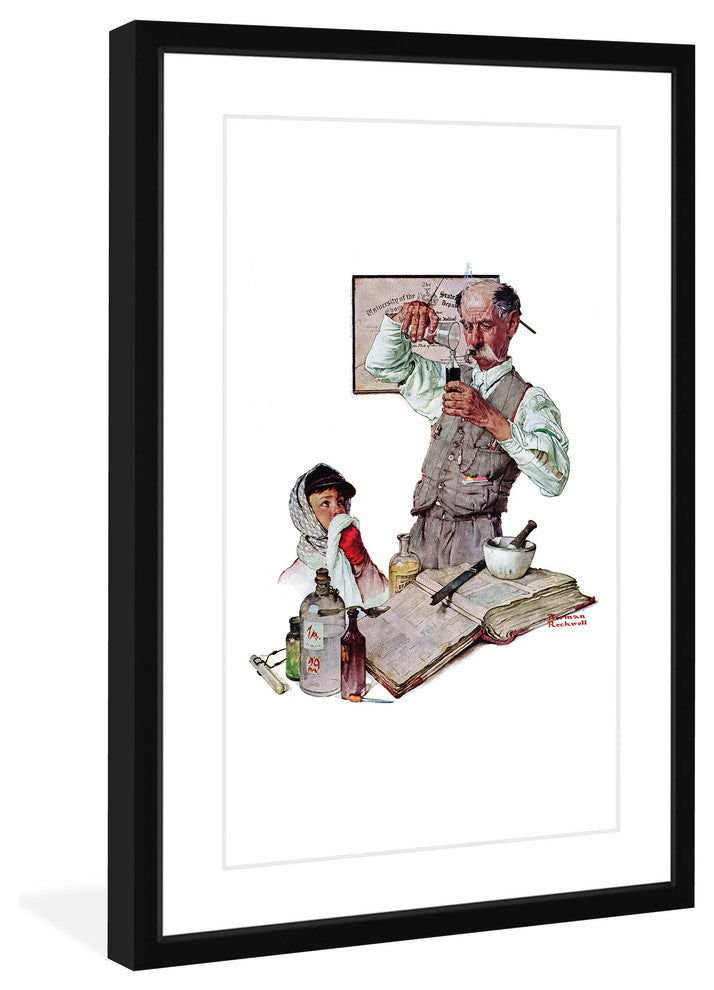 "Pharmacist" Framed Art Print by Norman Rockwell