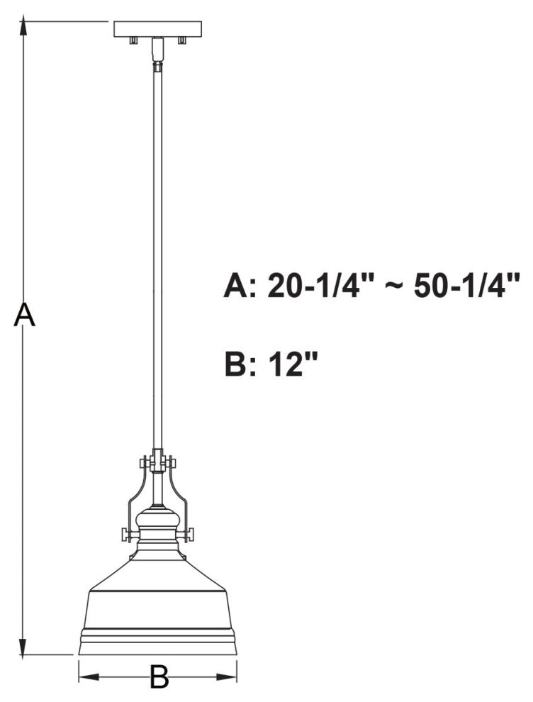 Beloit Farmhouse Pendant Ceiling Light Clear Glass, Brushed Gold, 12"wx20.25"hx12"d
