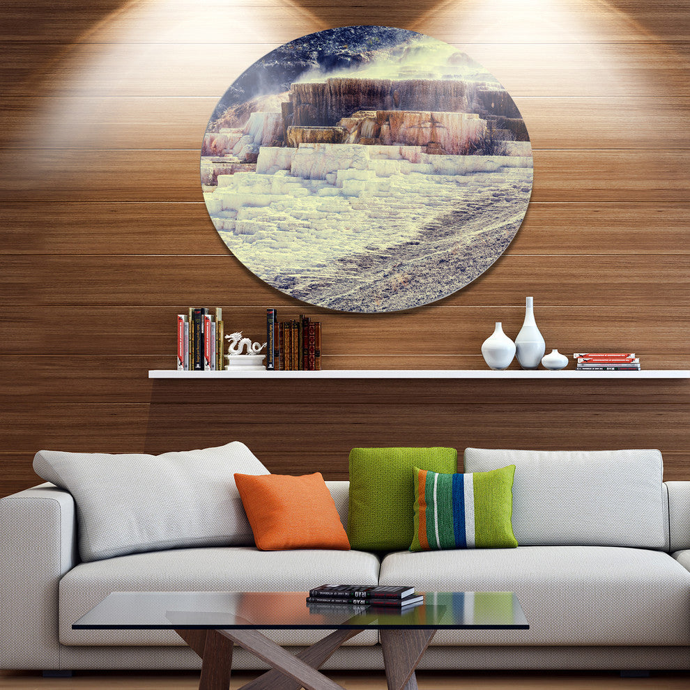Hot Springs In Yellowstone, Seashore Disc Metal Wall Art, 11"