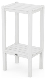 Polywood Two Shelf Bar Side Table, White