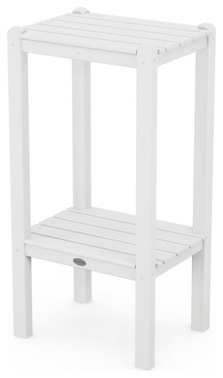 Polywood Two Shelf Bar Side Table, White