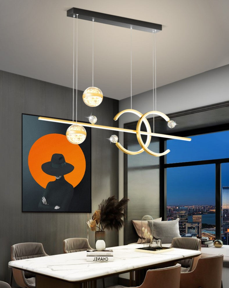 Airolo | Pendant Light In A Nordic Style For Dining Room, Golden, Cool Light